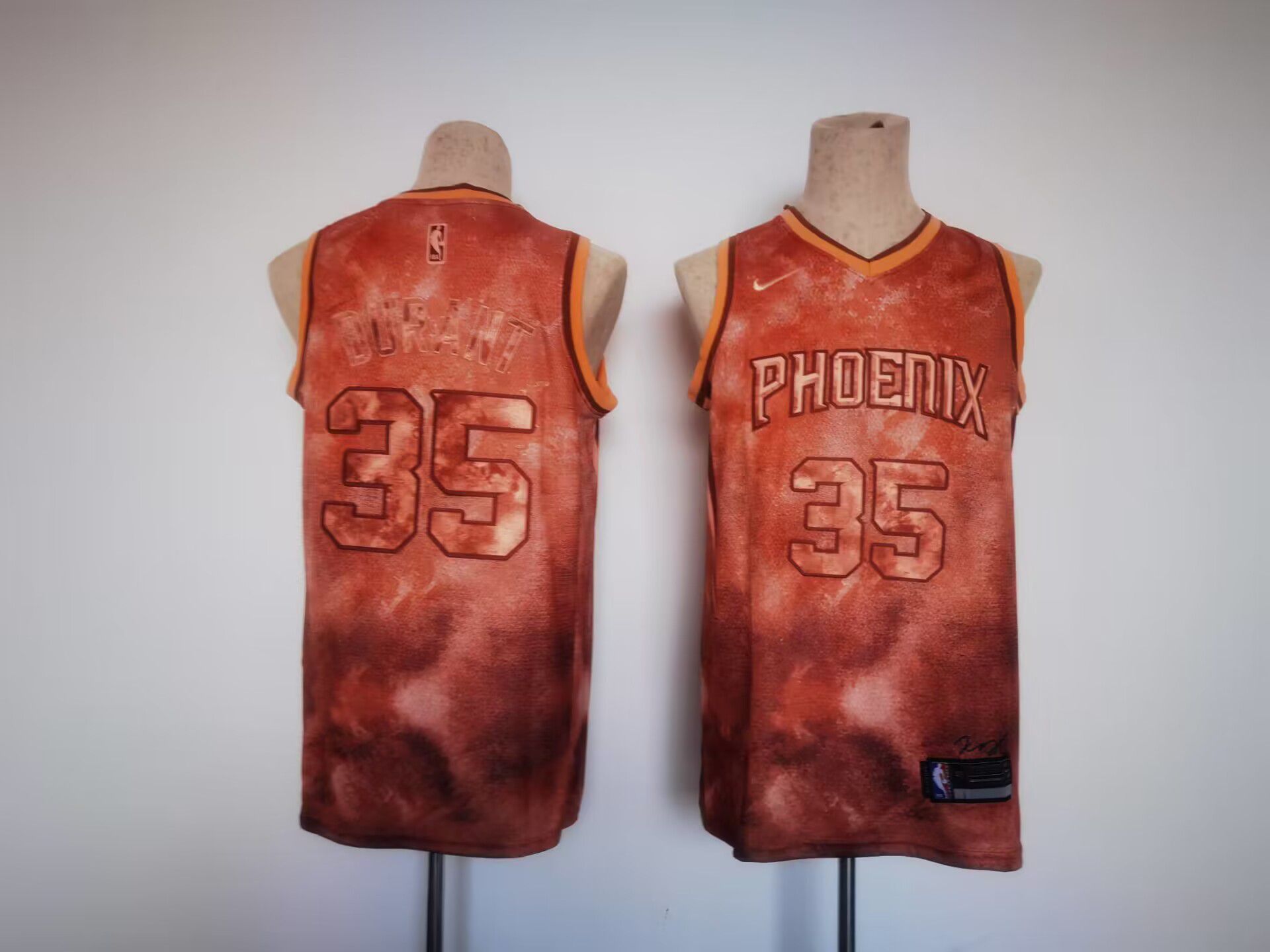 Men Phoenix Suns 35 Kevin Durant Orange Nike Selected Edition NBA Jersey